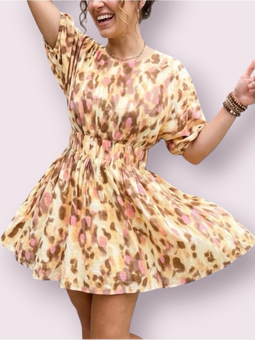 Banana Republic Voile Mini Dress Vibrant Multi-Colored Abstract Animal Print